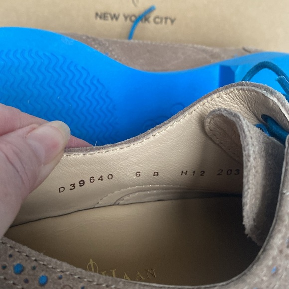 COLE HAAN Alisa Oxford Maple Sugar Blue Lace Up Suede Womens Loafers Size 6 NWOT - Picture 8 of 12